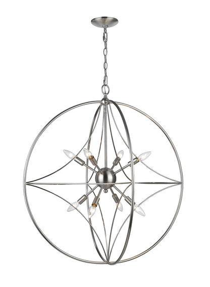 Z-Lite Cortez 8 Light Pendant in Brushed Nickel 452-30BN