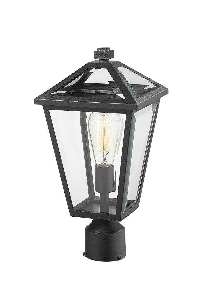 Z-Lite Talbot 1 Light Outdoor Post Mount Fixture in Black 579PHMR-BK