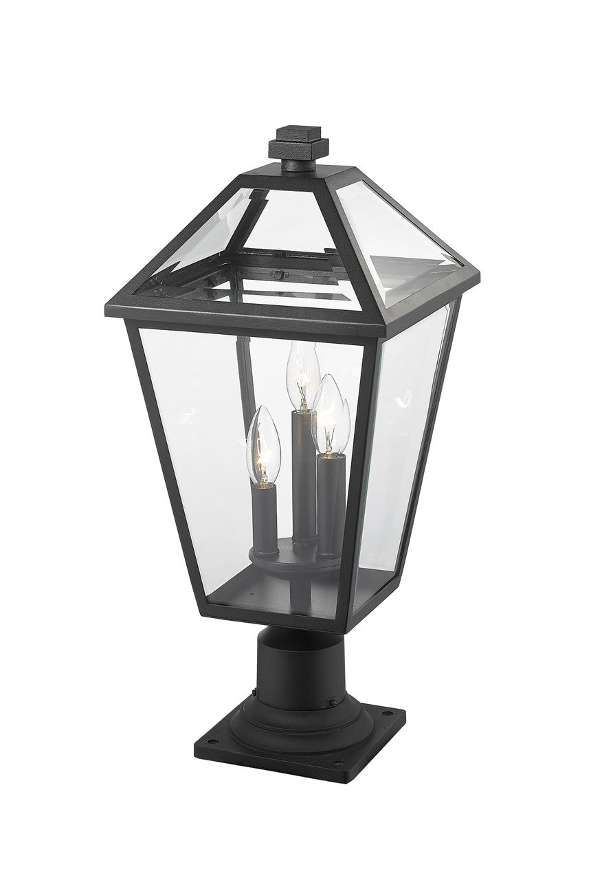 Z-Lite Talbot 3 Light Outdoor Pier Mounted Fixture in Black 579PHBR-533PM-BK