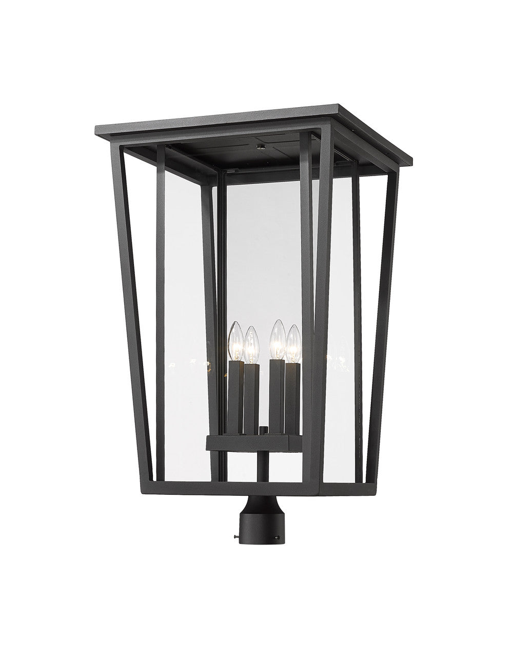 Z-Lite Seoul 4 Light Outdoor Post Mount Fixture in Black 571PHXXLR-BK