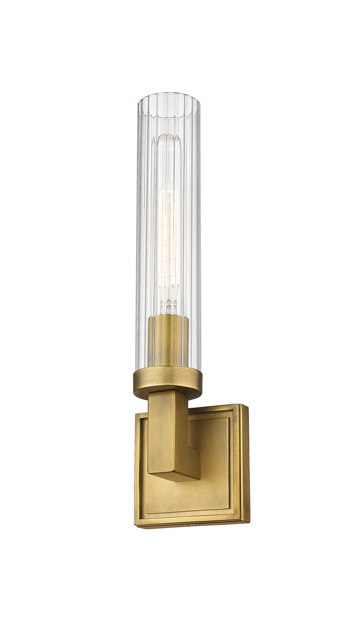 Z-Lite Beau 1 Light Wall Sconce in Rubbed Brass 3031-1S-RB