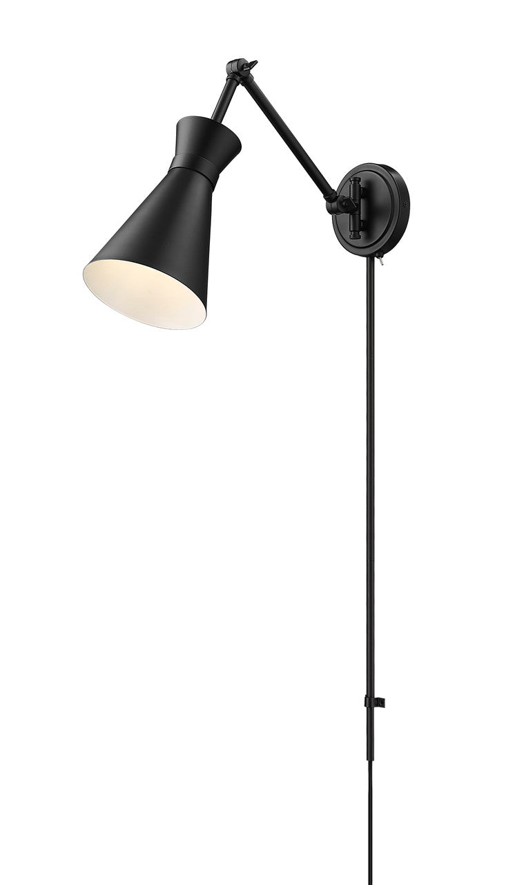 Z-Lite Soriano 1 Light Wall Sconce in Matte Black 351S-MB