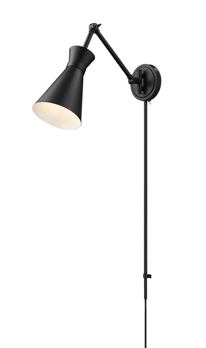 Z-Lite Soriano 1 Light Wall Sconce in Matte Black 351S-MB