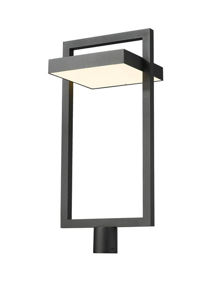 Z-Lite Luttrel 1 Light Outdoor Post Mount Fixture in Black 566PHXLR-BK-LED