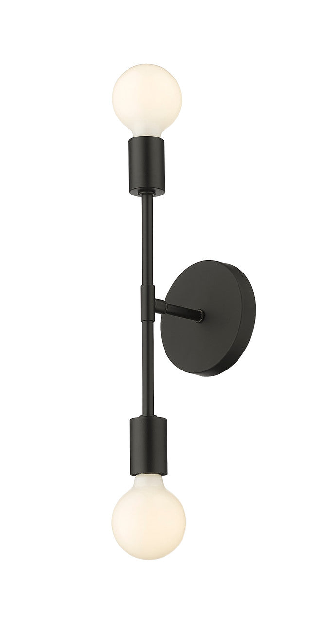 Z-Lite Modernist 2 Light Wall Sconce in Matte Black 731-2S-MB