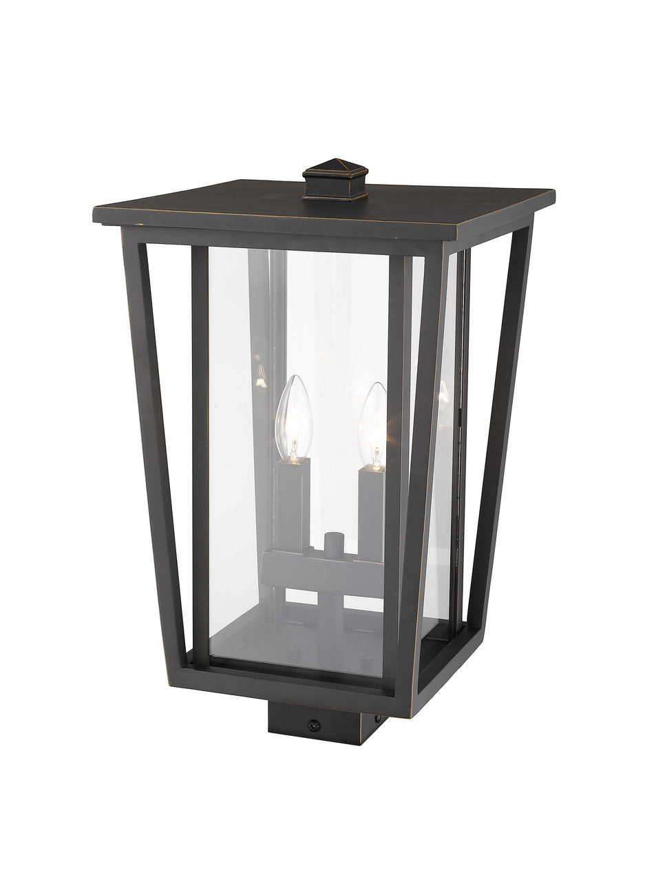 Z-Lite Seoul 2 Light Outdoor Post Mount Fixture in Oil Rubbed Bronze 571PHBS-ORB