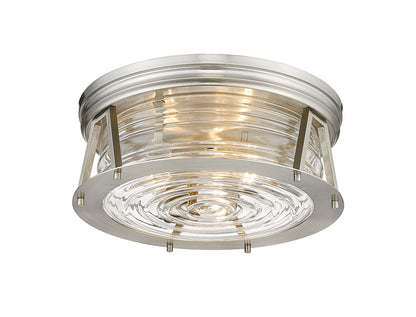 SPECIAL BUY: Z-Lite Cape Harbor 3 Light Flush Mount in Brushed Nickel 491F3-BN