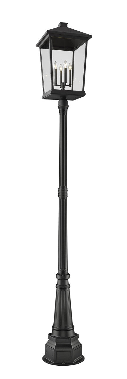 Z-Lite Beacon 4 Light Outdoor Post Mounted Fixture in Black 568PHXXLR-564P-BK