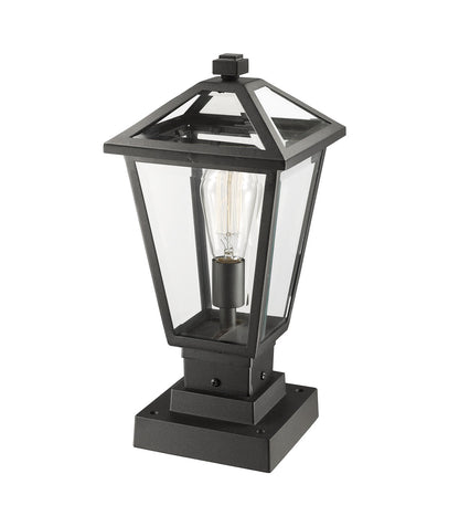 Z-Lite Talbot 1 Light Outdoor Pier Mounted Fixture in Black 579PHMS-SQPM-BK