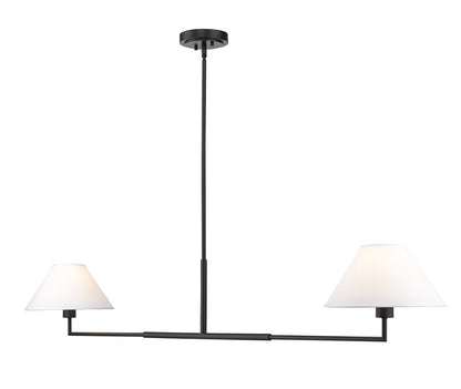 Z-Lite Leila 2 Light Chandelier in Matte Black 744-62L-MB