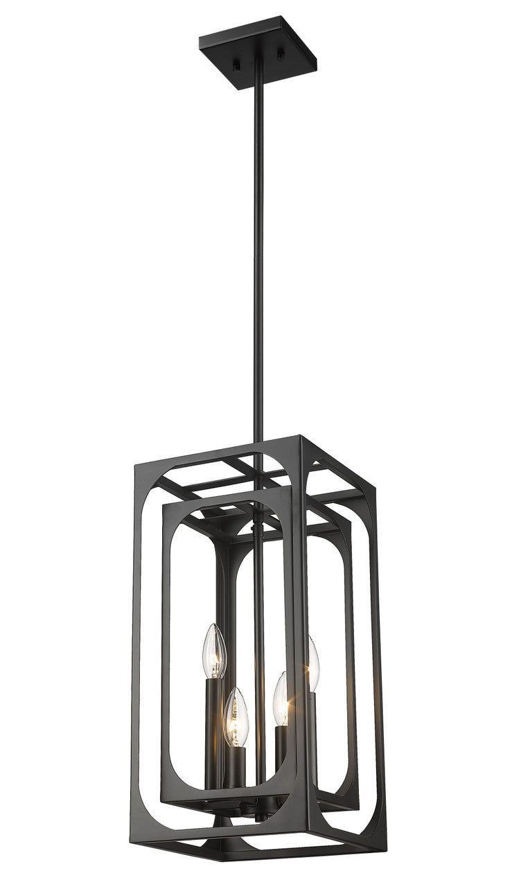 Z-Lite Easton 4 Light Chandelier in Matte Black 3038-4MB