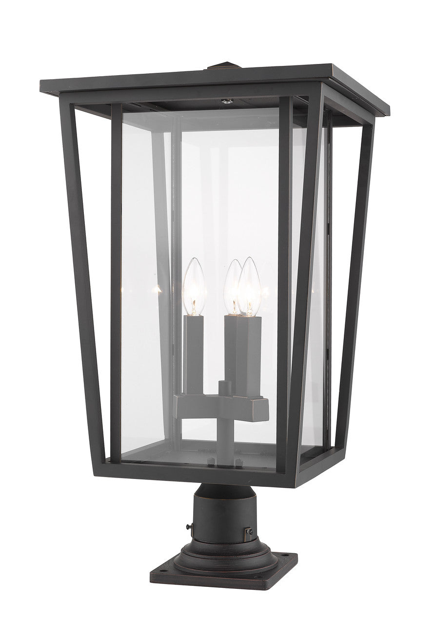 Z-Lite Seoul 3 Light Outdoor Pier Mounted Fixture in Oil Rubbed Bronze 571PHXLR-533PM-ORB