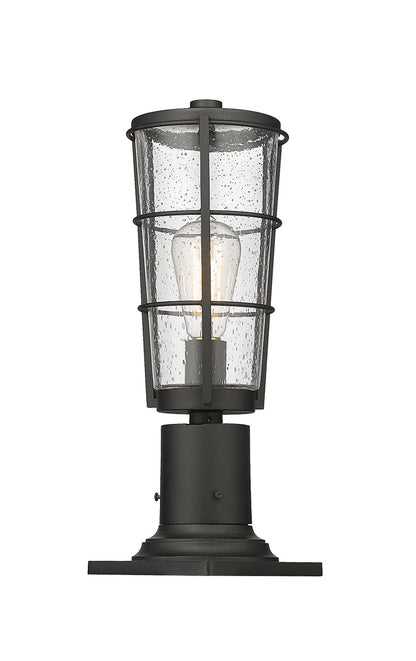 Z-Lite Helix 1 Light Outdoor Pier Mounted Fixture in Black 591PHM-533PM-BK