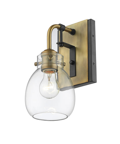 Z-Lite Kraken 1 Light Wall Sconce in Matte Black + Olde Brass 466-1S-MB-OBR