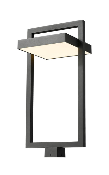 Z-Lite Luttrel 1 Light Outdoor Post Mount Fixture in Black 566PHXLS-BK-LED