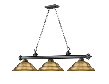 Z-Lite Cordon 3 Light Billiard in Bronze Plate 2306-3BP-SRB