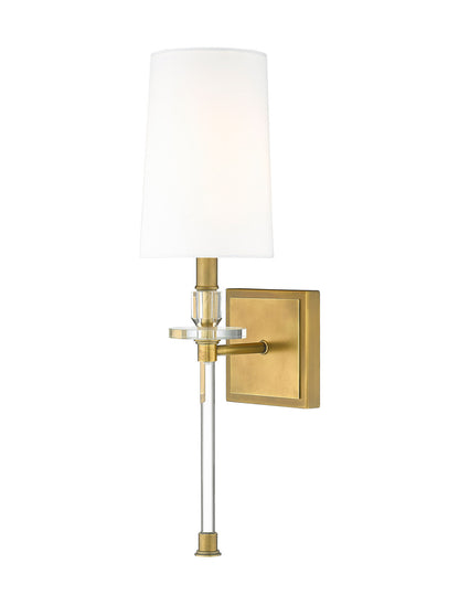 Z-Lite Sophia 1 Light Wall Sconce in Rubbed Brass 803-1S-RB-WH