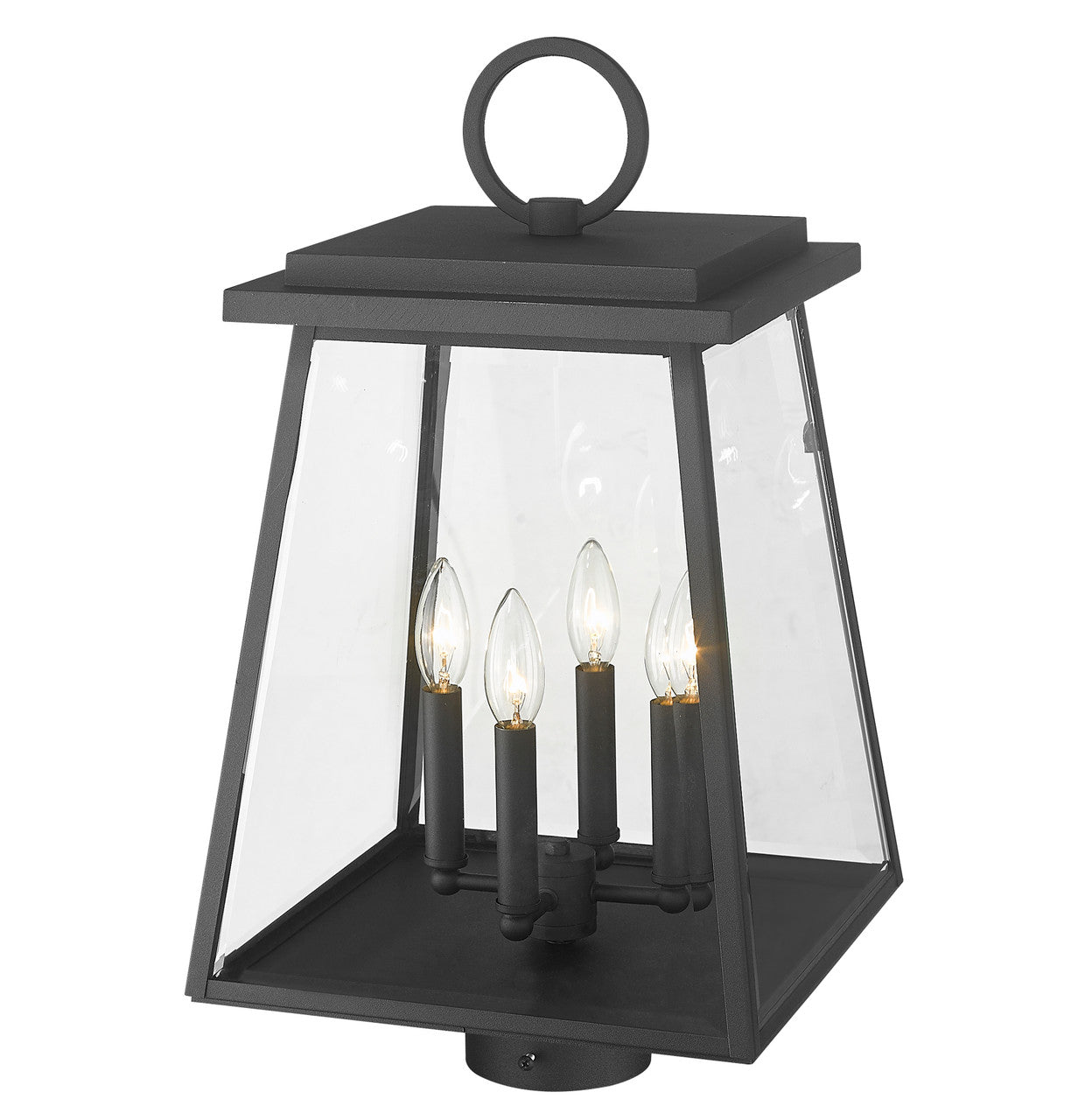 Z-Lite Broughton 4 Light Outdoor Post Mount Fixture in Black 521PHBR-BK