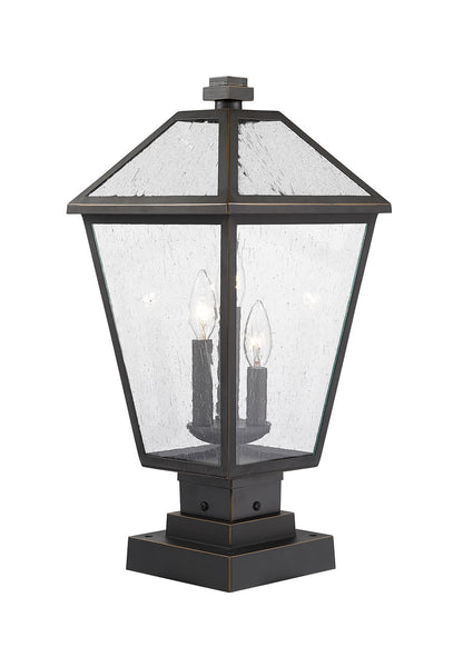 Z-Lite Talbot 3 Light Outdoor Pier Mounted Fixture in Oil Rubbed Bronze 579PHBS-SQPM-ORB