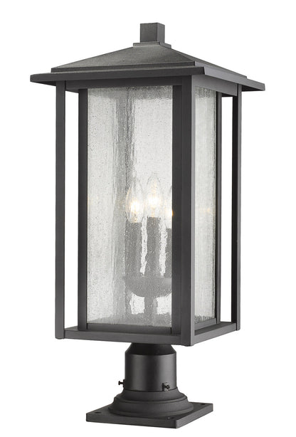 Z-Lite Aspen 3 Light Outdoor Pier Mounted Fixture in Black 554PHXLR-533PM-BK