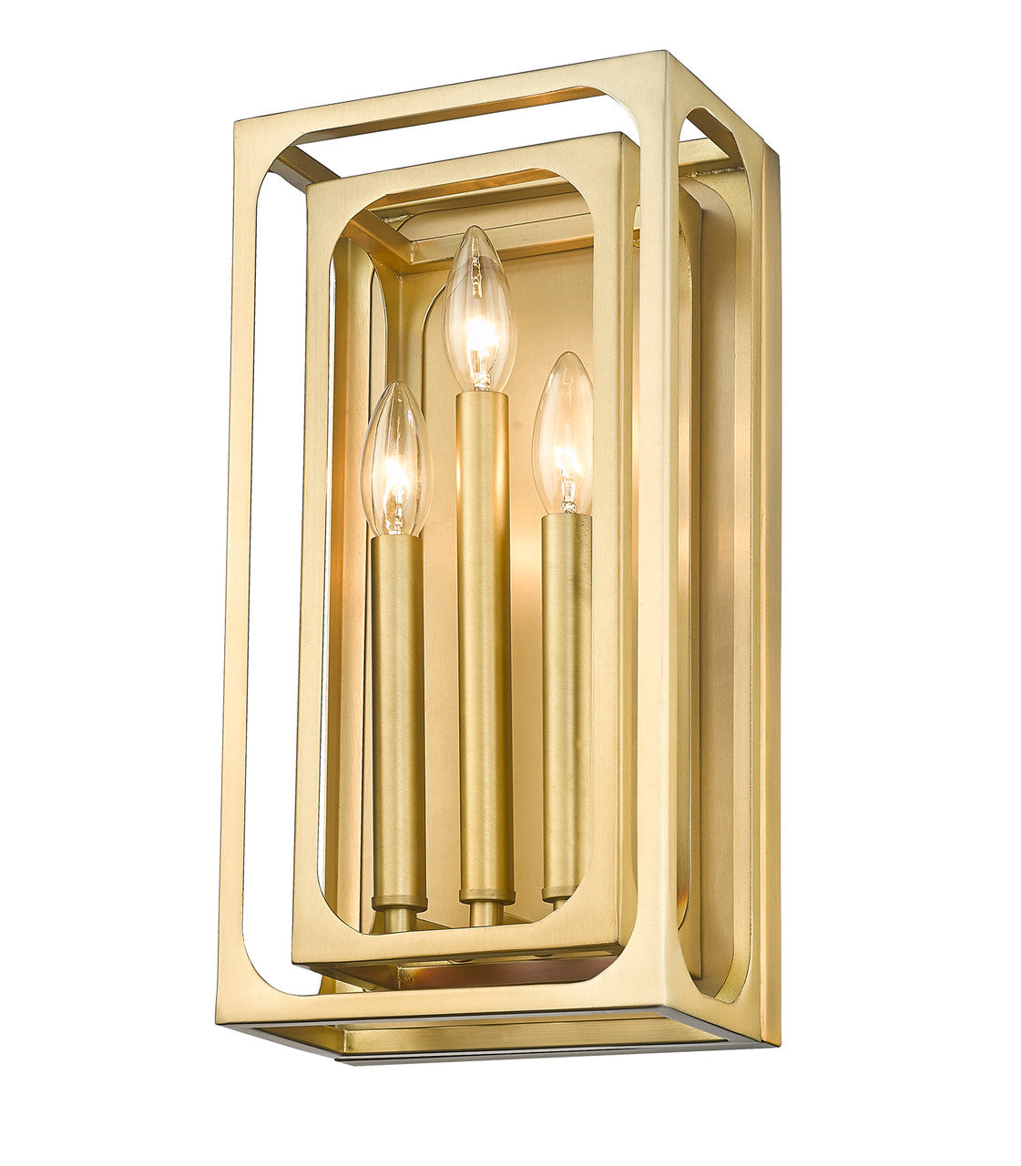 Z-Lite Easton 3 Light Wall Sconce in Rubbed Brass 3038-3S-RB