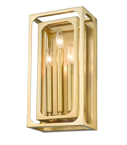 Z-Lite Easton 3 Light Wall Sconce in Rubbed Brass 3038-3S-RB