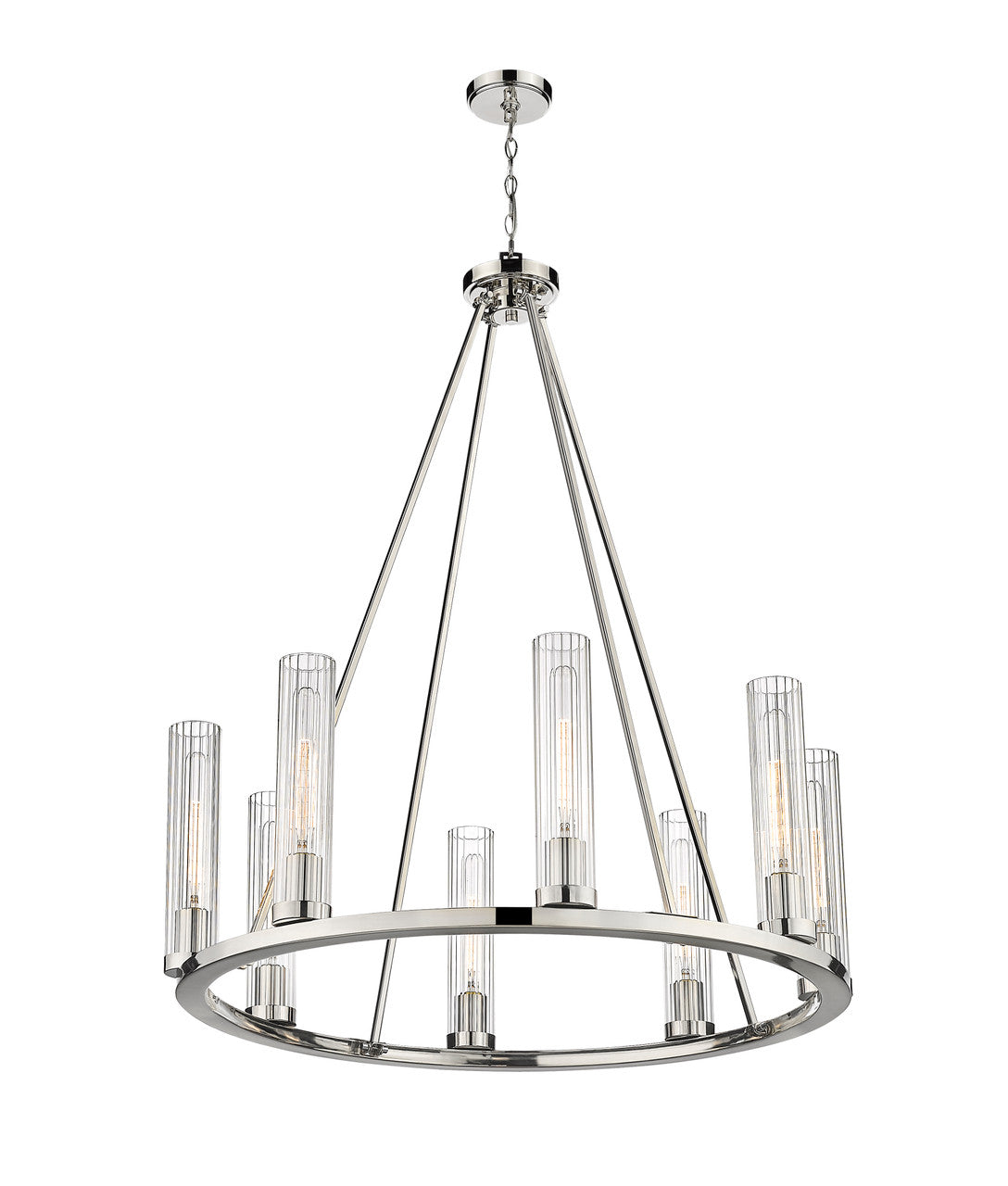 Z-Lite Beau 8 Light Chandelier in Polished Nickel 3031-8PN