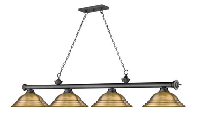 Z-Lite Cordon 4 Light Billiard in Bronze Plate 2306-4BP-SRB