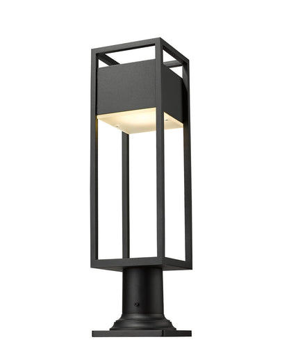 Z-Lite Barwick 1 Light Outdoor Pier Mounted Fixture in Black 585PHMR-533PM-BK-LED