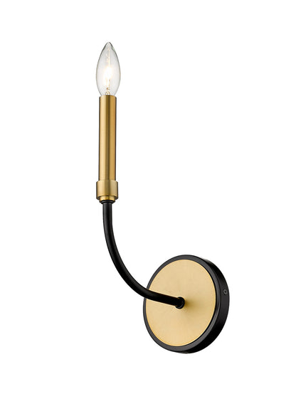 Z-Lite Haylie 1 Light Wall Sconce in Matte Black + Olde Brass 479-1S-MB-OBR