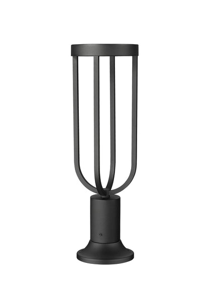 Z-Lite Leland 1 Light Outdoor Pier Mounted Fixture in Sand Black 5005PHM-553PM-BK-LED