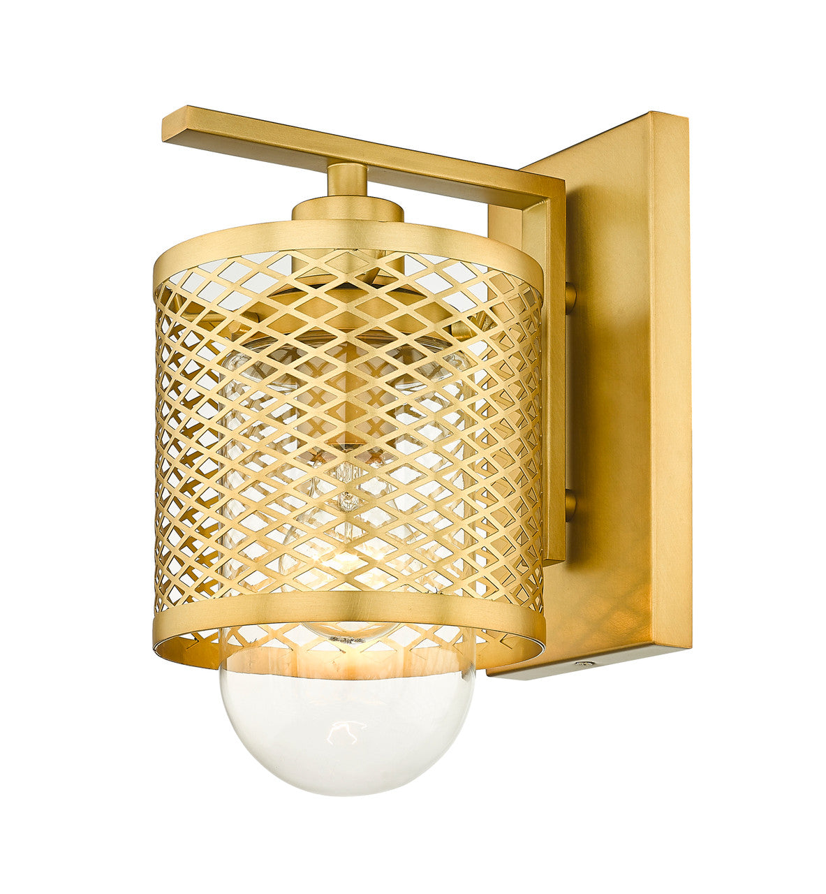 Z-Lite Kipton 1 Light Wall Sconce in Rubbed Brass 3037-1S-RB