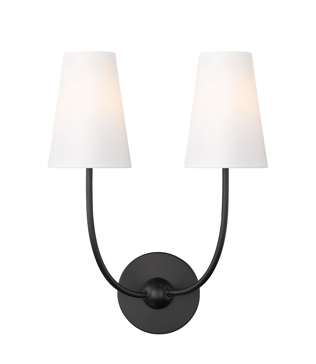 Z-Lite Shannon 2 Light Wall Sconce in Matte Black 3040-2S-MB