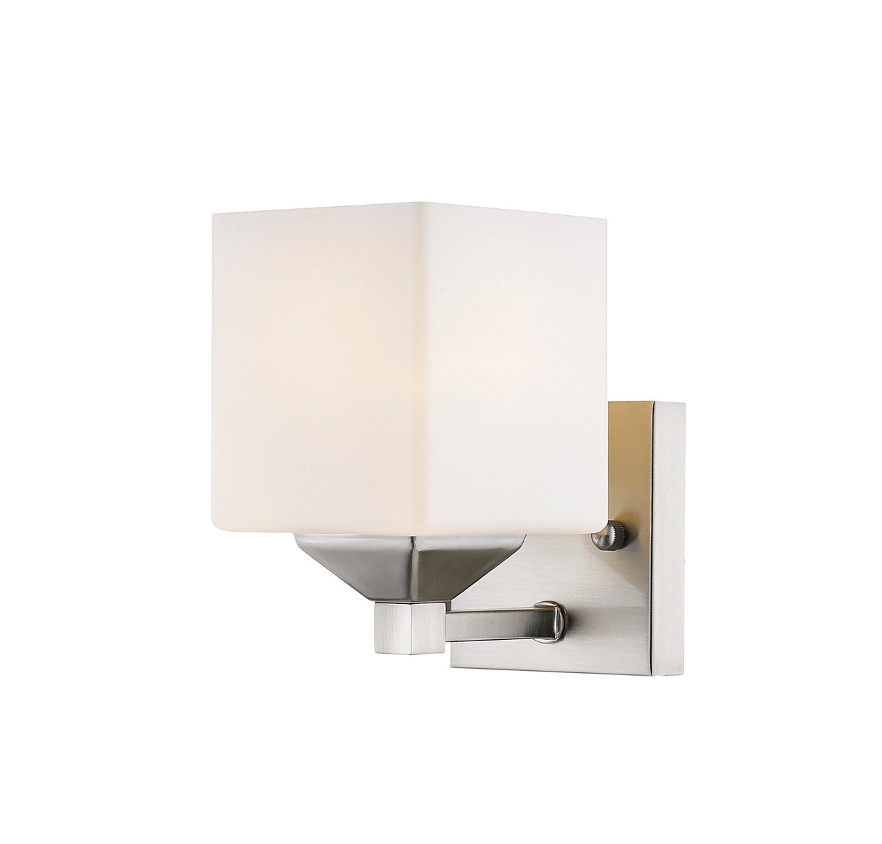 Z-Lite Quube 1 Light Wall Sconce in Brushed Nickel 2104-1V