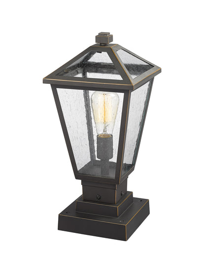 Z-Lite Talbot 1 Light Outdoor Pier Mounted Fixture in Oil Rubbed Bronze 579PHMS-SQPM-ORB