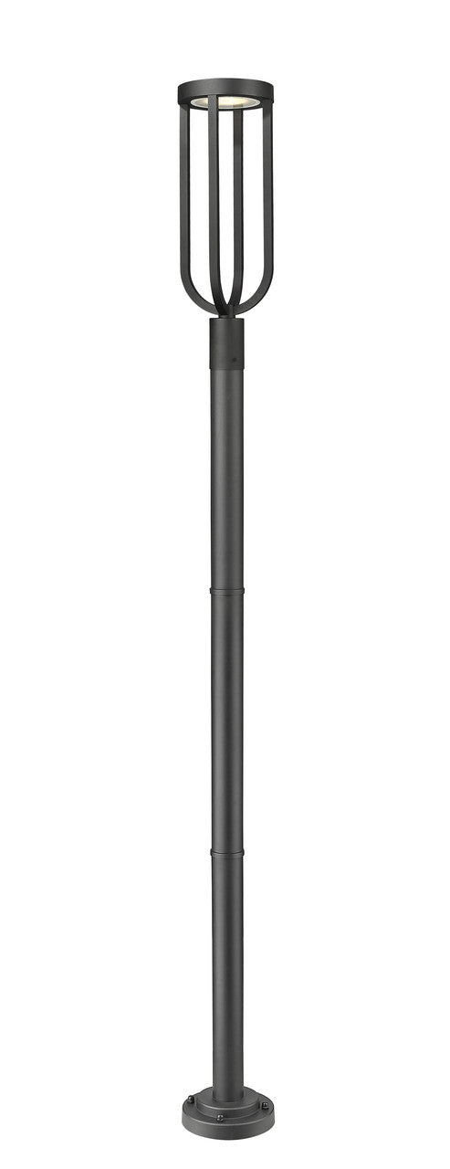 Z-Lite Leland 1 Light Outdoor Post Mounted Fixture in Sand Black 5005PHB-567P-BK-LED