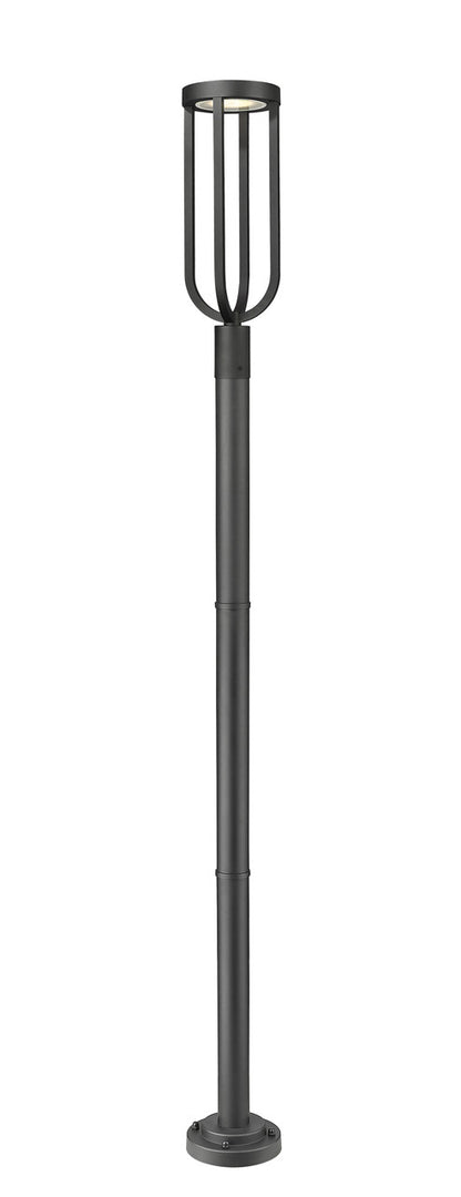 Z-Lite Leland 1 Light Outdoor Post Mounted Fixture in Sand Black 5005PHB-567P-BK-LED