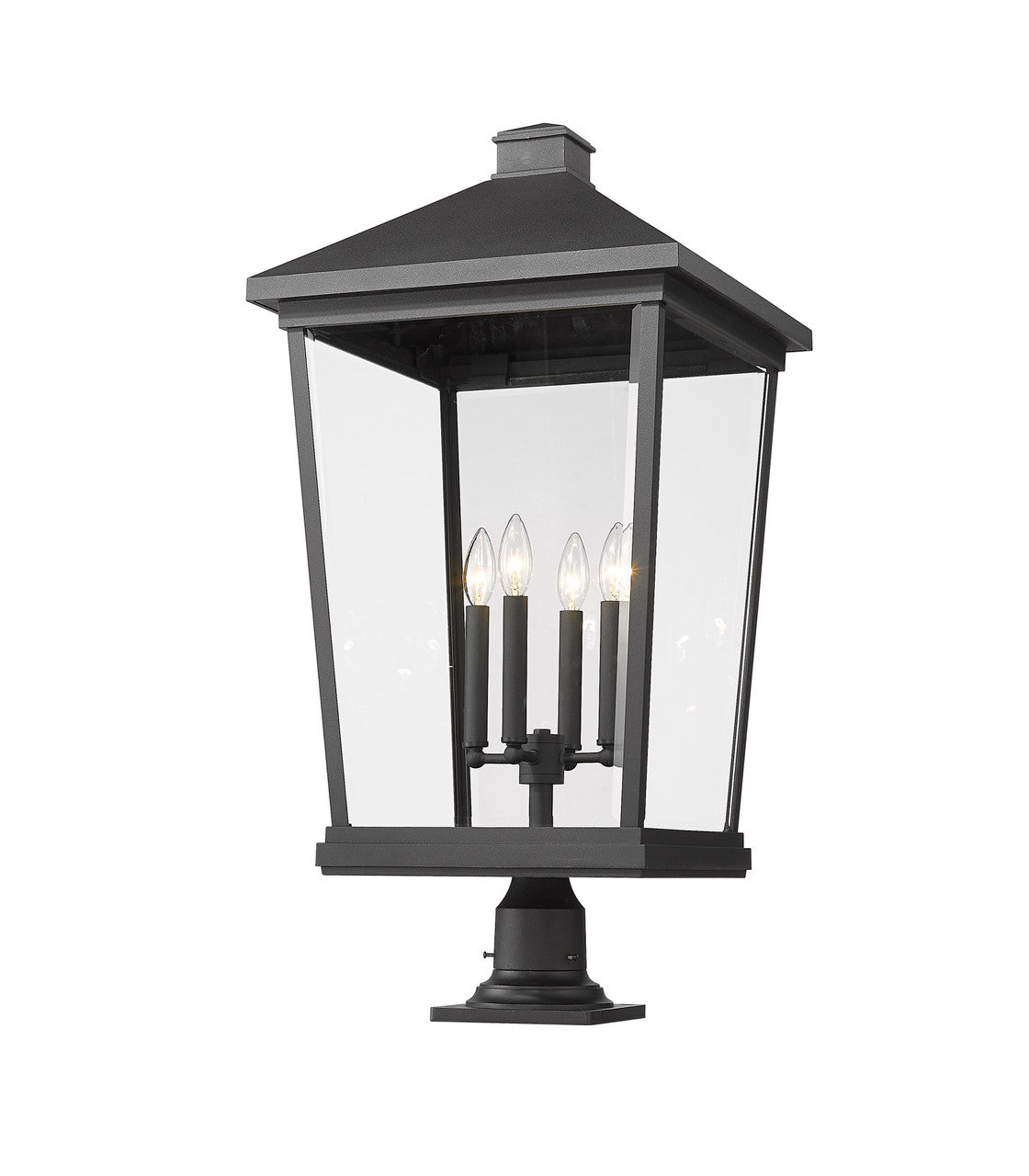 Z-Lite Beacon 4 Light Outdoor Pier Mounted Fixture in Black 568PHXXLR-533PM-BK