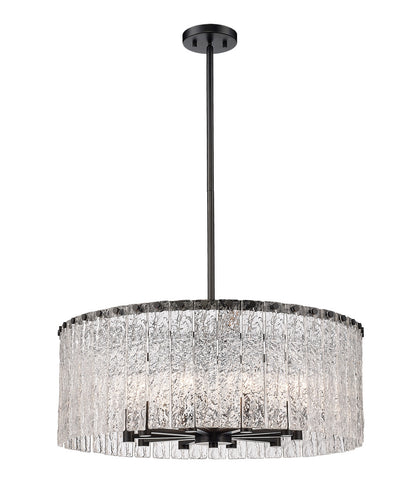 Z-Lite Glacier 10 Light Chandelier in Matte Black 1943P26-MB