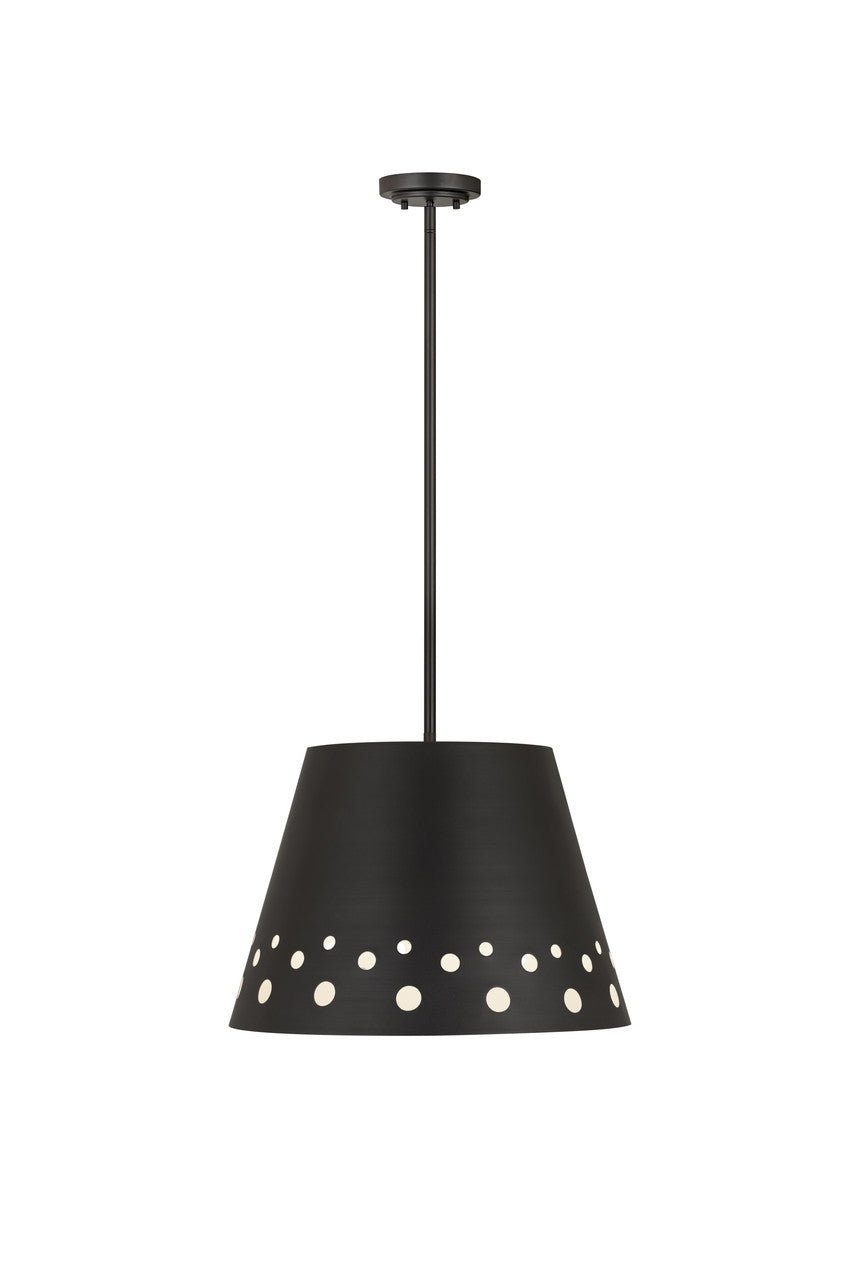 Z-Lite Katie 1 Light Chandelier in Matte Black 6014-18MB