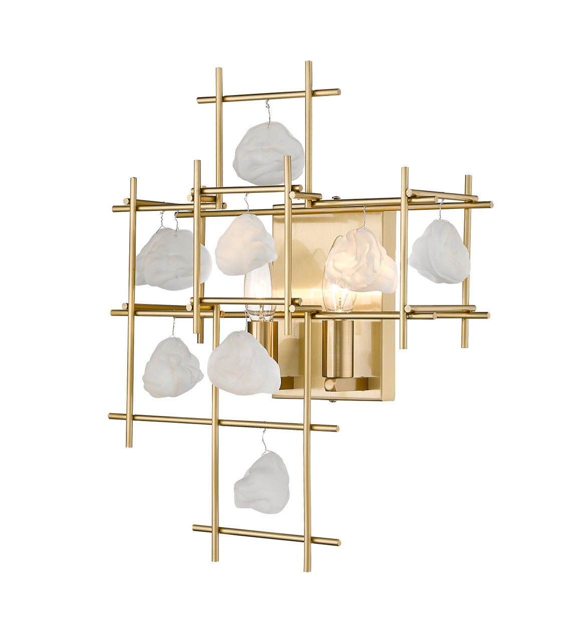 Z-Lite Garroway 2 Light Wall Sconce in Aged Brass 4007S-AGBR