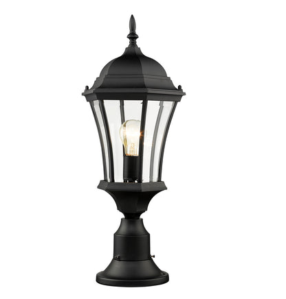 Z-Lite Wakefield 1 Light Outdoor Pier Mounted Fixture in Black 522PHM-553PM-BK