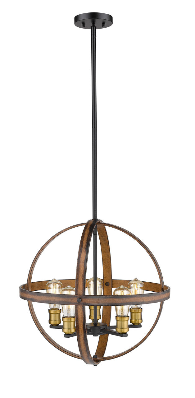 Z-Lite Kirkland 5 Light Chandelier in Rustic Mahogany 472B20-RM