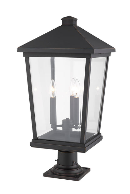 Z-Lite Beacon 3 Light Outdoor Pier Mounted Fixture in Oil Rubbed Bronze 568PHXLR-533PM-ORB