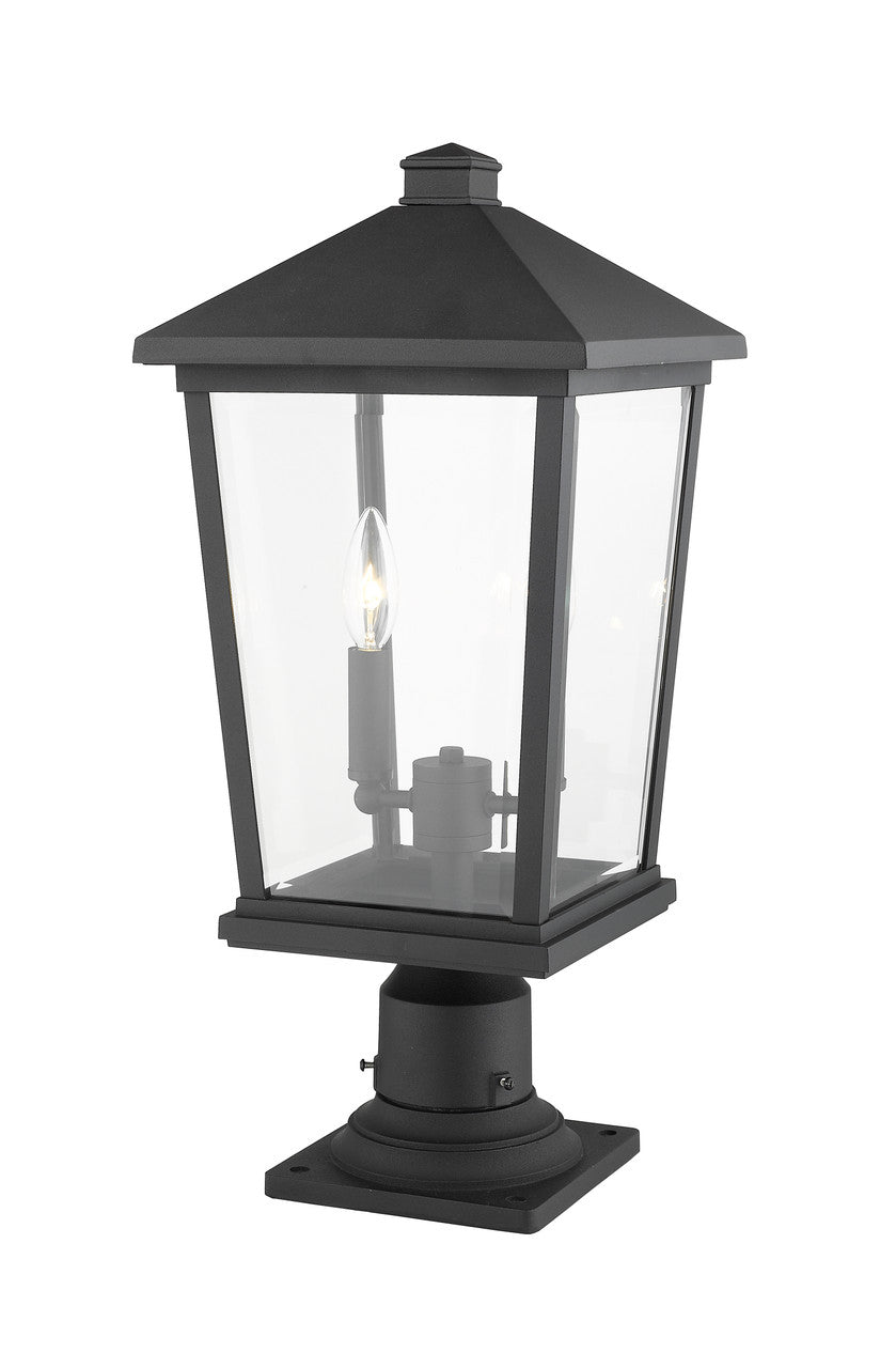 Z-Lite Beacon 2 Light Outdoor Pier Mounted Fixture in Black 568PHBR-533PM-BK