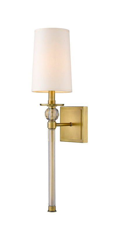 Z-Lite Mia 1 Light Wall Sconce in Rubbed Brass 805-1S-RB