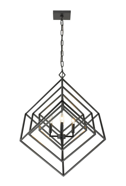 Z-Lite Euclid 4 Light Chandelier in Matte Black 457-4MB