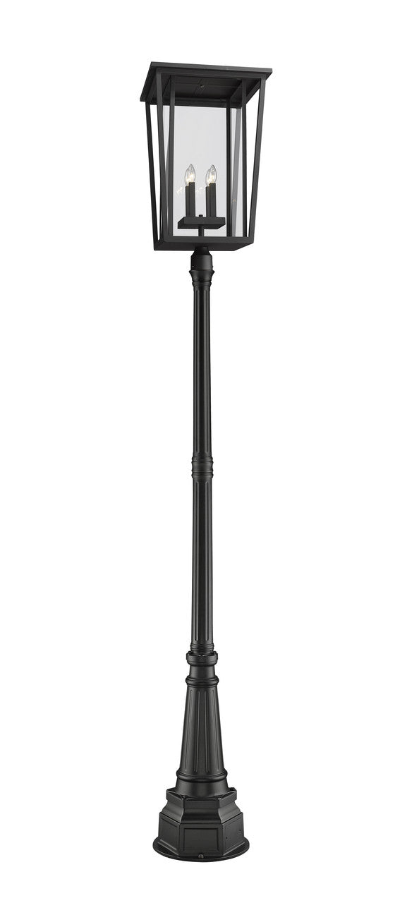 Z-Lite Seoul 4 Light Outdoor Post Mounted Fixture in Black 571PHXXLR-564P-BK