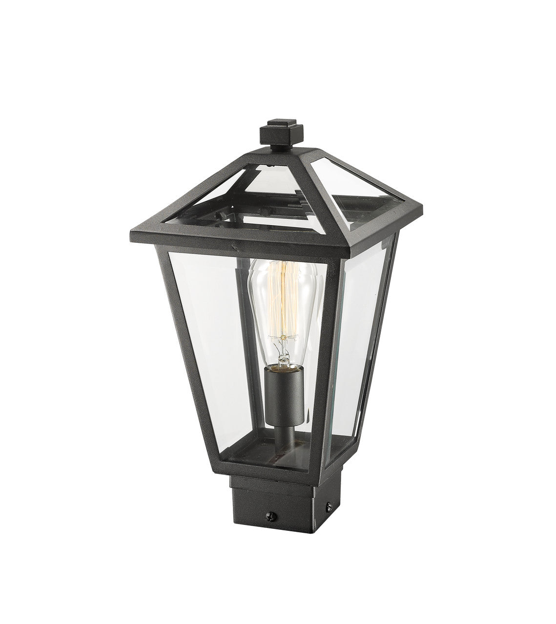 Z-Lite Talbot 1 Light Outdoor Post Mount Fixture in Black 579PHMS-BK