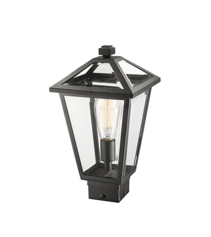 Z-Lite Talbot 1 Light Outdoor Post Mount Fixture in Black 579PHMS-BK